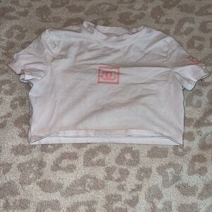 Pink and white baby tee